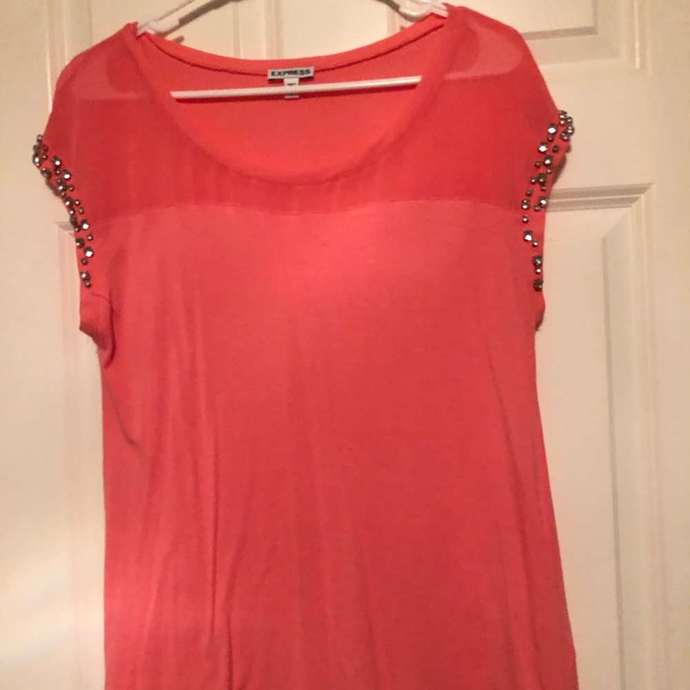 Coral blouse top